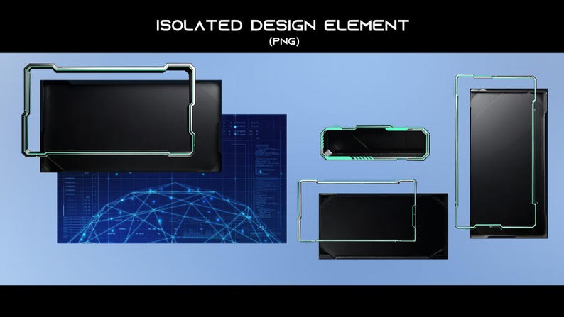 Animated Cyber Tech Streaming Package: Futuristic HUD Overlay (digital ...