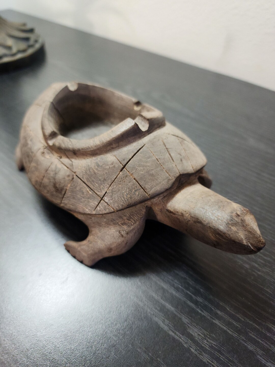 Antique Turtle Ashtray Hand Carved Hardwood Nepal Etsy