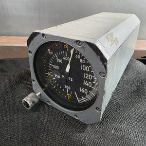 Mach Airspeed Indicator Flight Gauge | Vintage Cockpit Instrument | DC-8 Jet Plane
