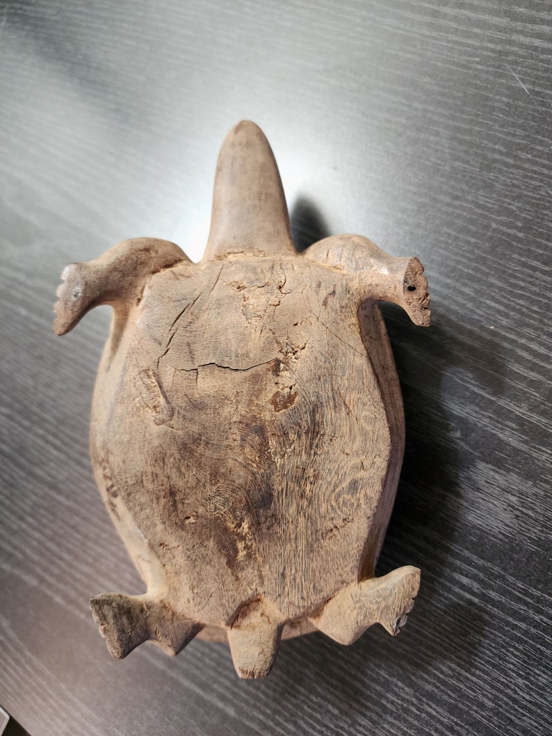 Antique Turtle Ashtray Hand Carved Hardwood Nepal Etsy
