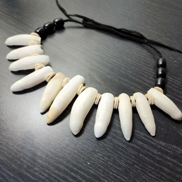 Alligator Teeth Bone Necklace