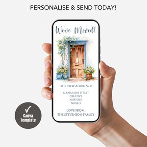 Digital New Home Announcement, Edit in Canva & Send in Minutes! Send via text, whatsapp Etc