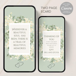 Carte de sympathie, carte électronique numérique Thinking of you, modification et envoi par SMS, WhatsApp ou e-mail. Condoléances. Carte téléchargeable instantanément -603A