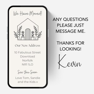 Digital New Home Announcement, Edit in Canva & Send in Minutes! Send via text, whatsapp Etc