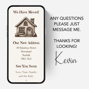 Digital New Home Announcement, Edit in Canva & Send in Minutes! Send via text, whatsapp Etc