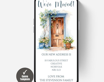 Digital New Home Announcement, Edit in Canva & Send in Minutes! Send via text, whatsapp Etc - FDC21