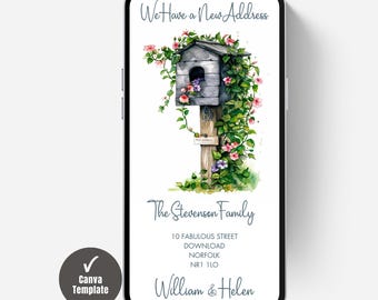 Digital New Home Announcement, Edit in Canva & Send in Minutes! Send via text, whatsapp Etc - FDC24