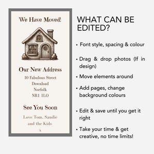 Digital New Home Announcement, Edit in Canva & Send in Minutes! Send via text, whatsapp Etc
