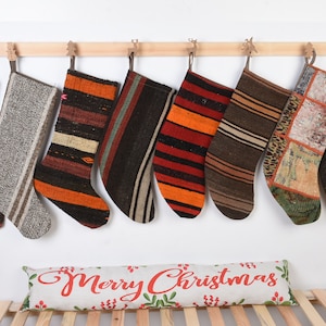 Kilim Stockings, Lovely Traditional Kilim Stocking, Decorative Stocking, Fireplace Decor Santa Socks, Handwoven Stocking, Xmas Stocking,