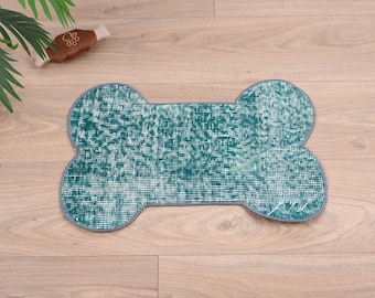 Rug Pet Supplies, Custom Rug Peds, Dog Mat, Green Pad, Rug Pad, Stylish Pet Mat, Natural Pet Pad, Dog Bowl Stand Pad, Tribal Dog Pad,