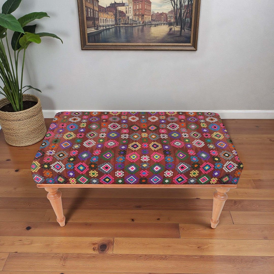 Ethnic Pattern Bench, Bench for Bedroom, Custom Made Furniture, Mudroom ...