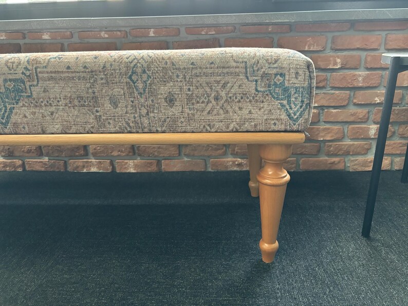 Entry Bench, Aztec Upholstered Bench, Turkish Rug Bench, Handmade ...