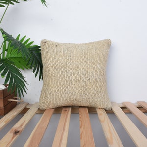 Gift Pillow, Turkish Kilim Pillow, 16x16 Throw Kilim Pillow, Pillow for Couch, White Cushion Case, Hemp Pillow, Sofa Pillow, Outdoor Decor,