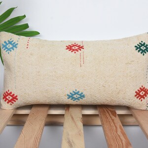 Poduszka dekoracyjna z kilimu w stylu vintage, poduszka z kilimu w stylu vintage, ręcznie robiona poduszka z kilimu 8x16, poduszka boho, poduszka beżowa, poduszka lędźwiowa anatolijska