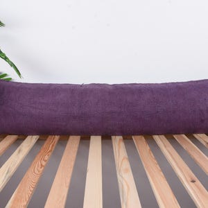 Throw Kilim Pillow, Gift Pillow, 12x48 Handmade Kilim Cushion, Kilim Cushion Sham, Purple Pillow Cover, Southwestern Lumbar  Pillow,