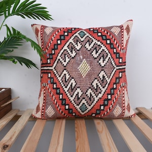 Coperta morbida, cuscini per yoga, decorazioni per esterni in stile vintage, cuscini turchi, cuscini kilim fatti a mano, cuscini arancioni, cuscini colorati,