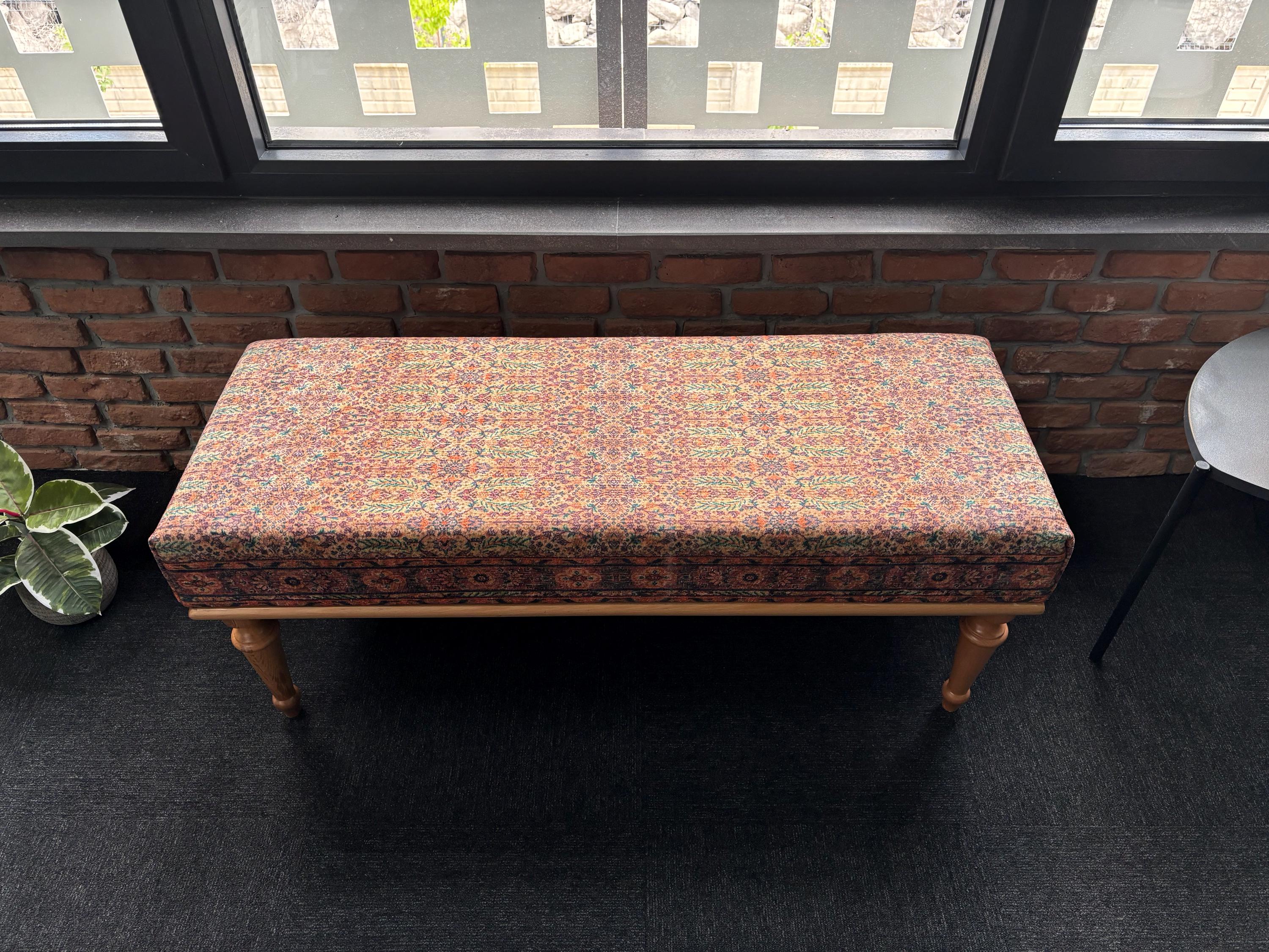 Entry Bench, Aztec Upholstered Bench, Turkish Rug Bench, Wood Ottoman ...