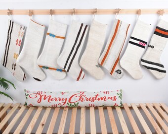 Neutral Stocking, Vintage Stocking, Christmas Kilim Stockings, Family Stockings, Christmas Decor, Family Christmas Stockings, Santa Socks,