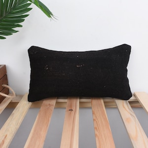 Travesseiro de designer de interiores, capa de travesseiro boho, travesseiro de presente 8x16, travesseiro turco, travesseiro preto, travesseiro de cama, travesseiro monocromático simples,
