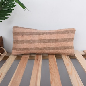 Poduszka w stylu vintage, poduszka prezentowa, poduszka dekoracyjna w stylu vintage 8x16, poduszka dekoracyjna w stylu kilim, poduszka beżowa, poduszka lędźwiowa, poduszka w paski boho,