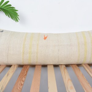 Vintage Pillow, Home Decor Pillow, 12x36 Ethnical Kilim Rug Pillow, Vintage Kilim Throw Pillow, Beige Pillow Cover, Handwoven Kilim Pillow