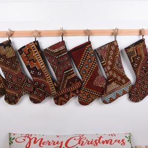 Wall Hanging Socks, Lovely Traditional Kilim Stocking, Kilim Stockings, Decorative Stocking, Fireplace Decor Santa Socks, Handwoven Stocking