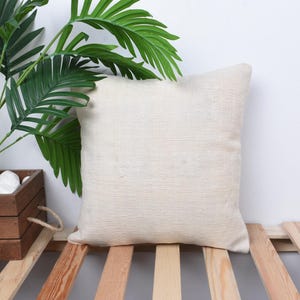 Gift Pillow, Vintage Kilim Throw Pillow, 14x14 Antique Pillows, Interior Designer Pillow, White Pillow, Handcrafted Hemp Pillow,