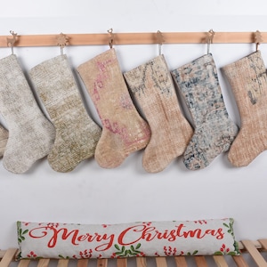 Decorative Stocking, Fireplace Decor Santa Socks, Handwoven Stocking, Lovely Traditional Kilim Stocking, Kilim Stockings, Wall Hanging Socks