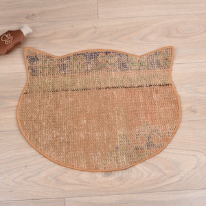 Feeding Kilim Pad, Custom Rug Peds, Cat Food Pad, Red Mat, Rug Mat, Decorative Cat Pad, Cat Design Mat, Water Bowl Mat, Tribal Cat Mat,