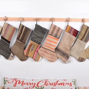 Decorative Stocking, Lovely Traditional Kilim Stocking, Kilim Stockings, Fireplace Decor Santa Socks, Handwoven Stocking, Wall Hanging Socks