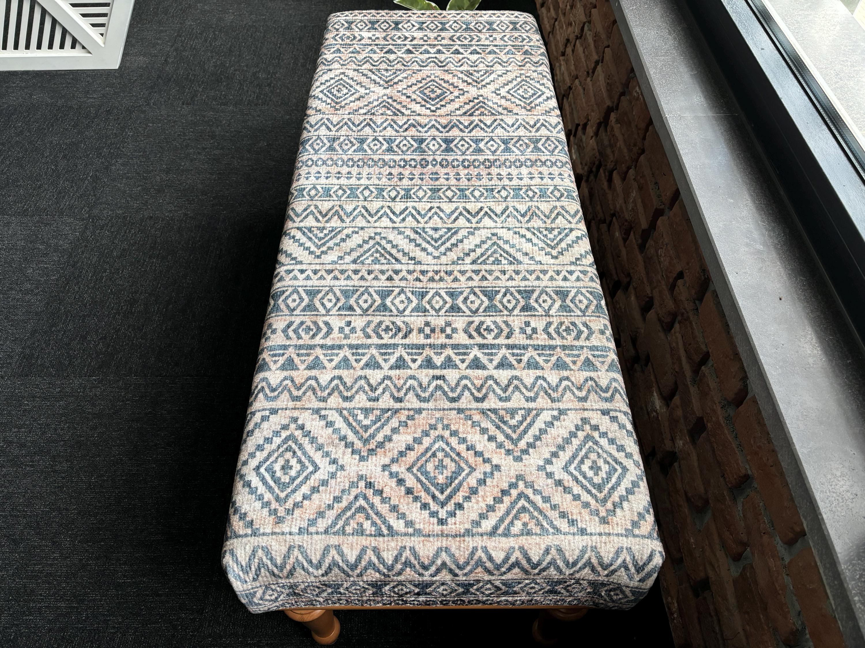 Entry Bench, Aztec Upholstered Bench, Handmade Ottoman Bench, Farmhouse ...