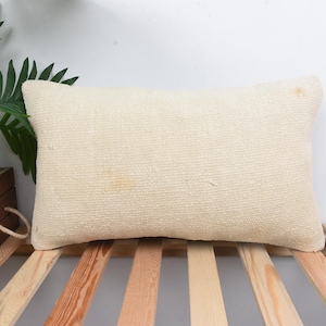 Poduszka Vintage, Poszewka na poduszkę Kilim, 12x20 Poduszka dekoracyjna Kilim Vintage, Poszewka na poduszkę Boho, Poduszka beżowa, Poduszka lędźwiowa Vintage Turkish,
