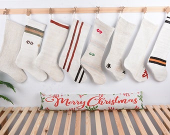 Vintage Stocking, Holiday Stocking, Personalized Gift, Candy Stockings, Turkish Kilim, Kilim Stockings, Handwoven Stocking, Xmas Stocking,