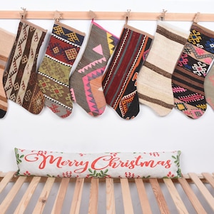 Kilim Christmas Stockings, Christmas Stocking, 8x19 inches Decorative Christmas Stocking, Wholesale Stocking, Christmas Kilim Stockings,