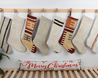 Kilim Stockings, Perfect Gift for Christmas, Neutral Stocking, Holiday Stocking, Personalized Gift, Candy Stockings, Decorative Stocking,