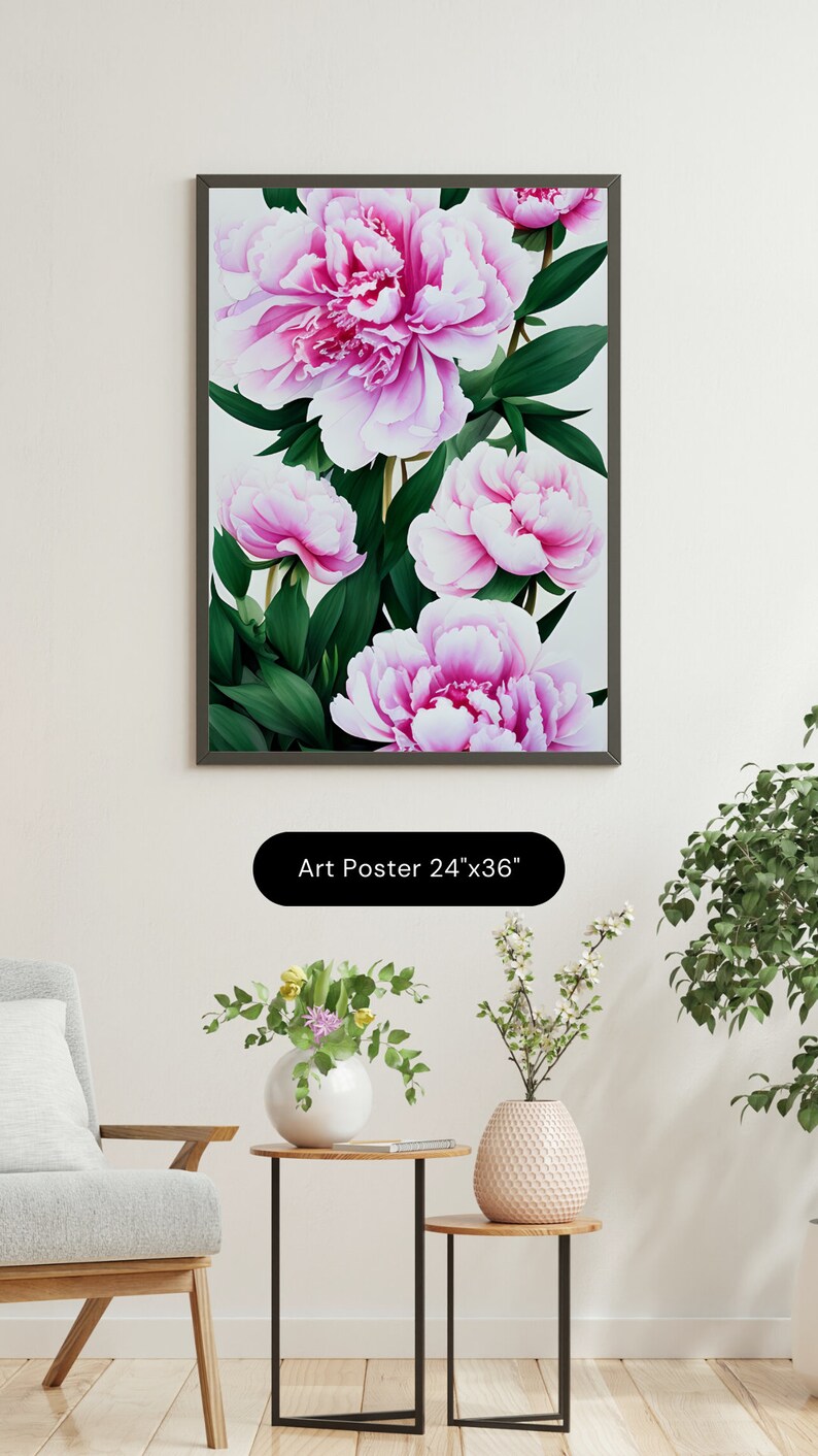 Watercolor Pink Flower Printable. Printable Wall Art. Digital Art. Pink ...
