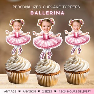 Personalized Ballerina Cupcake Toppers (Digital File)