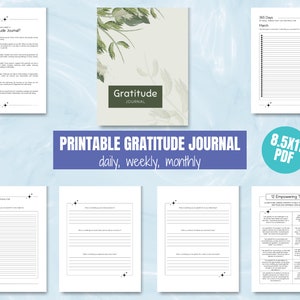 Diario de Gratitud - Diario de Gratitud Imprimible - Diario de Gratitud Diario – Diario de Gratitud Semanal - Diario Mensual Imprimible Botánico