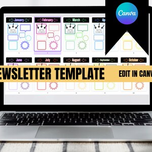 Neon Newsletter Template, Editable Newsletter Template, Monthly Newsletter, School Newsletter, Classroom Newsletter, PTA Newsletter PTO