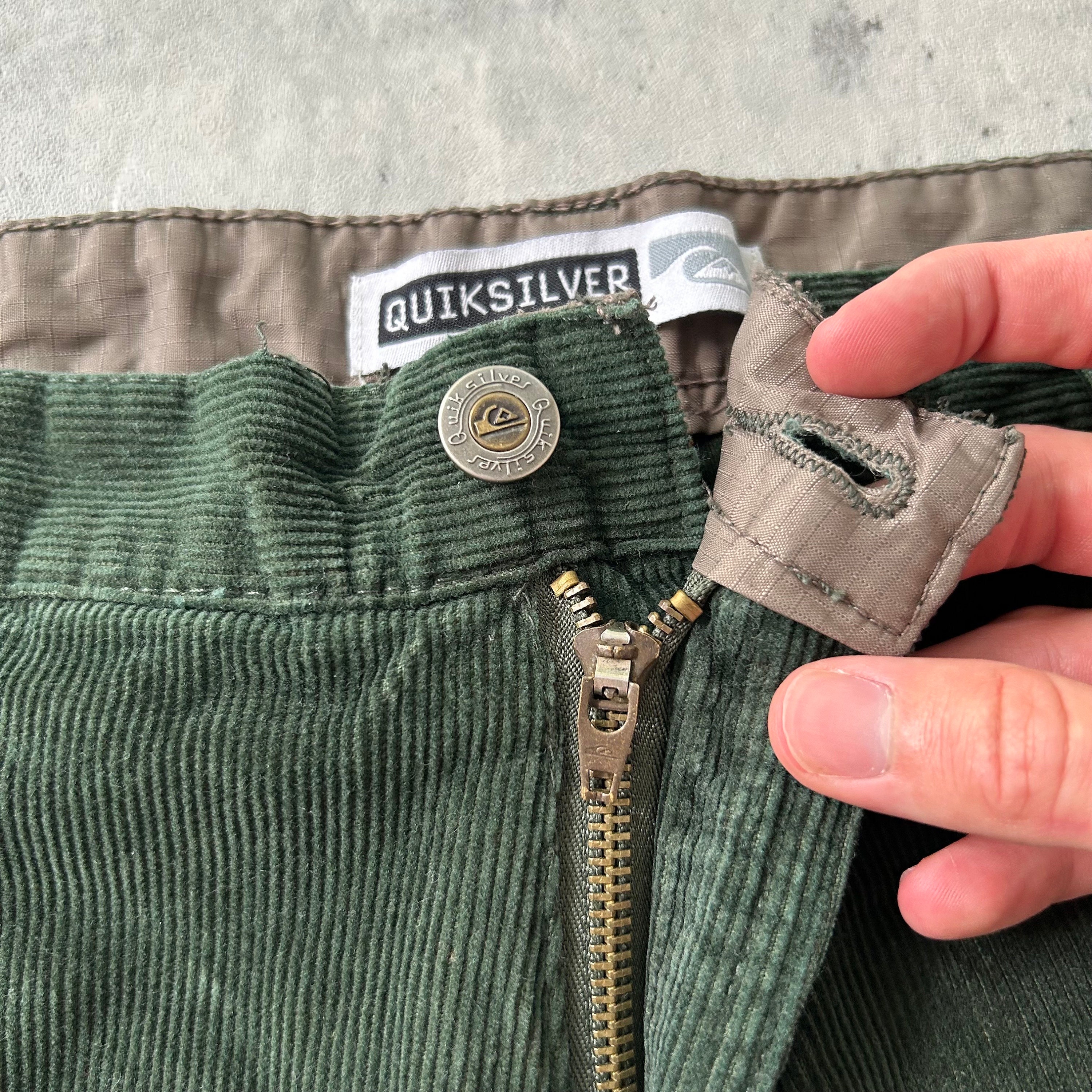 Vintage Y2K Quiksilver Corduroy Pants (38) Green Surf 100 Vintage Y2K Quiksilver Corduroy Pants (38) Green Surf 100