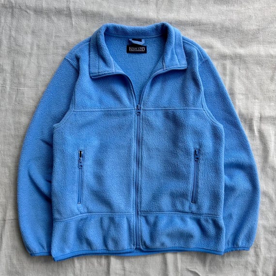 Vintage Lands End Fleece Jacket (women's M) Light Blue Zip