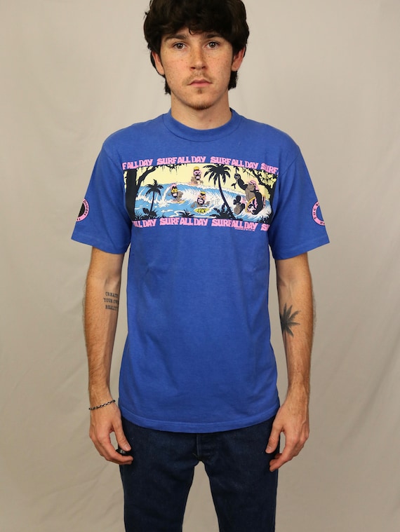 Vintage 80s T&C Surf Designs Hawaii T Shirt (M) Blue Wrap Vintage 80s T&C Surf Designs Hawaii T Shirt (M) Blue Wrap
