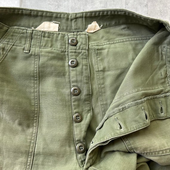 Vintage 60s Military OG-107 Pants (31x29) Green U… - image 3