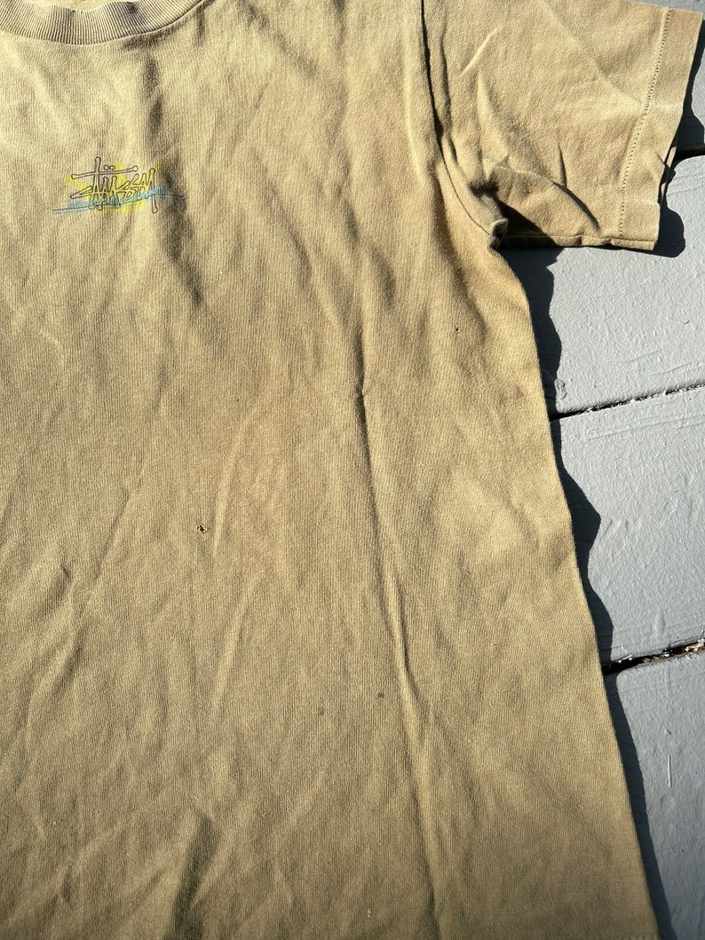 Vintage 90s Stussy Skate T Shirt S Faded brown graphic tee skateboarding made in USA image 5