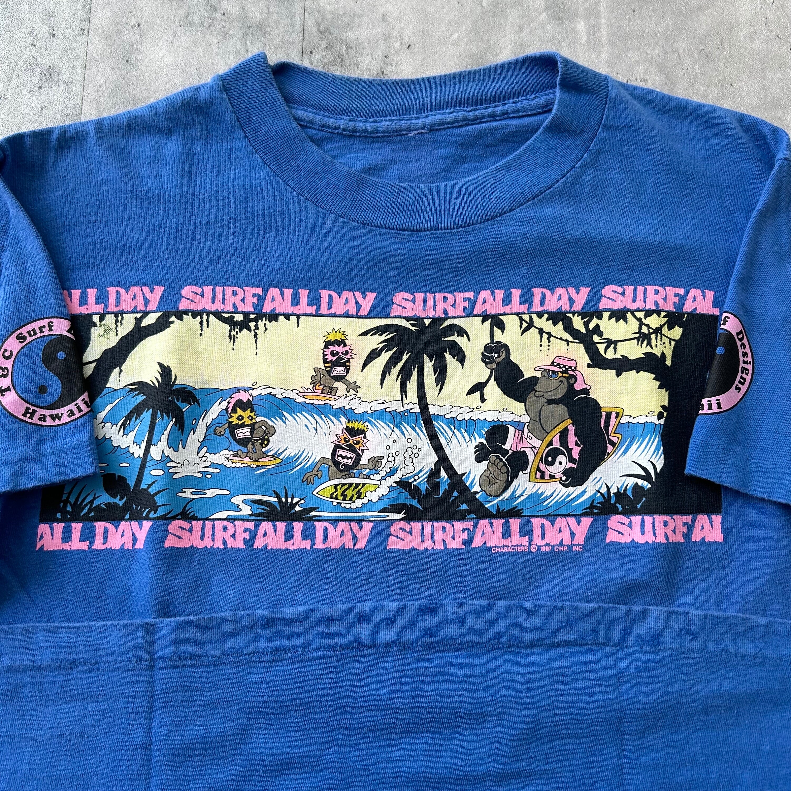 Vintage 80s T&C Surf Designs Hawaii T Shirt (M) Blue Wrap Vintage 80s T&C Surf Designs Hawaii T Shirt (M) Blue Wrap