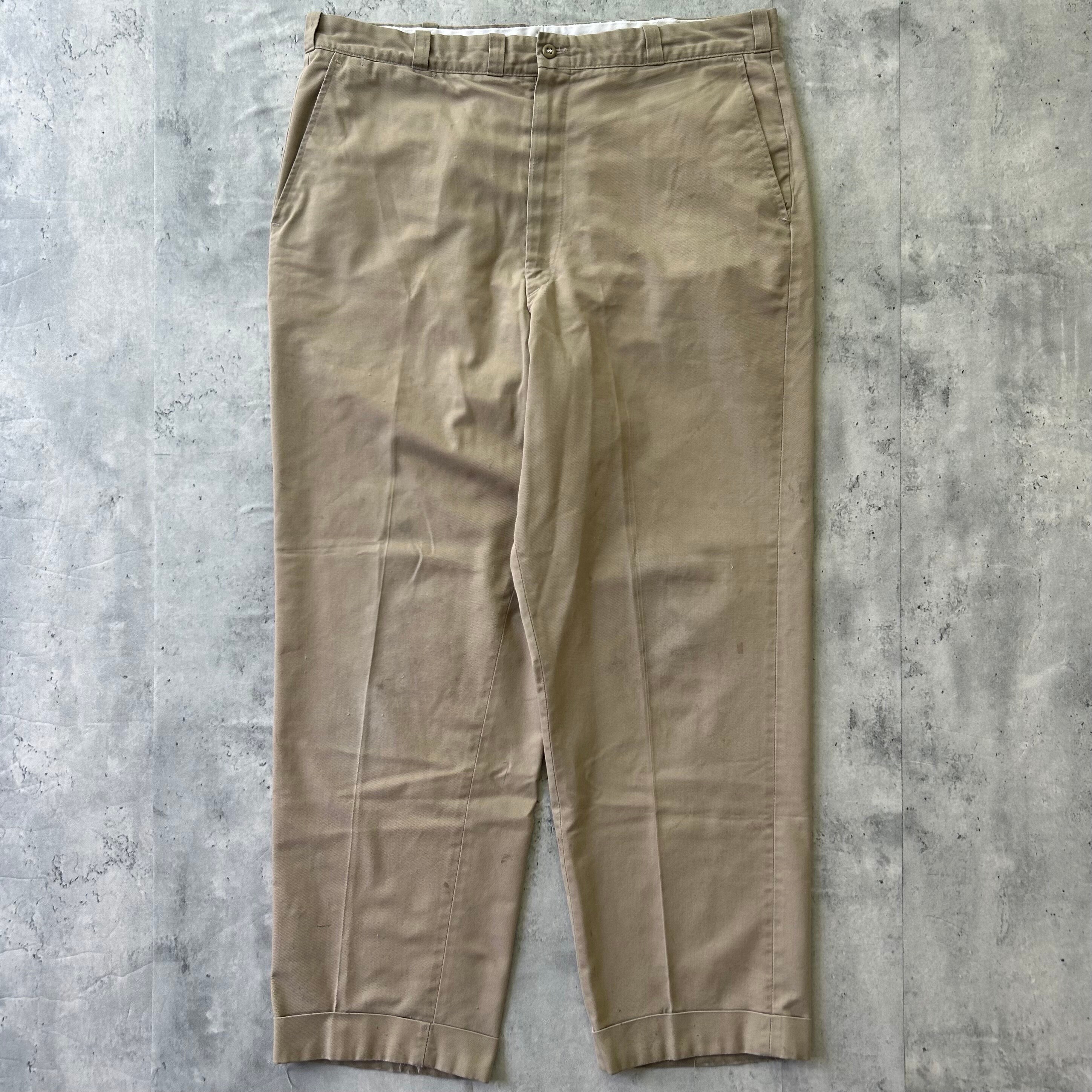 Vintage 70s Sears Perma-prest Work Pants (37) Tan Khakis
