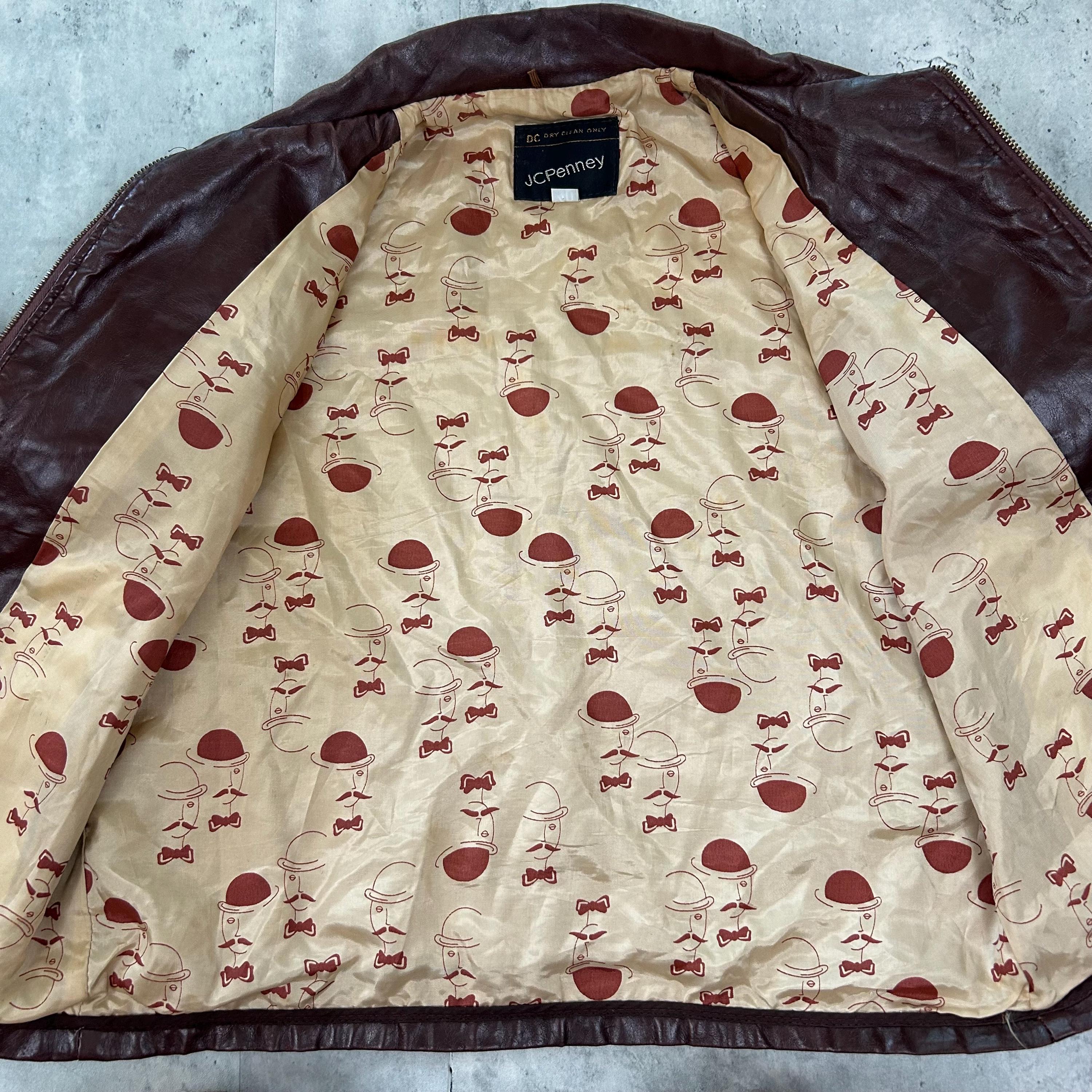 70～80s JC penney Rain Leather Jacket 茶色 70～80s JC penney Rain Leather Jacket 茶色