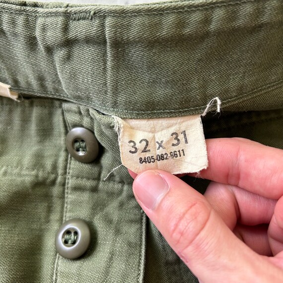 Vintage 60s Military OG-107 Pants (31x29) Green U… - image 4