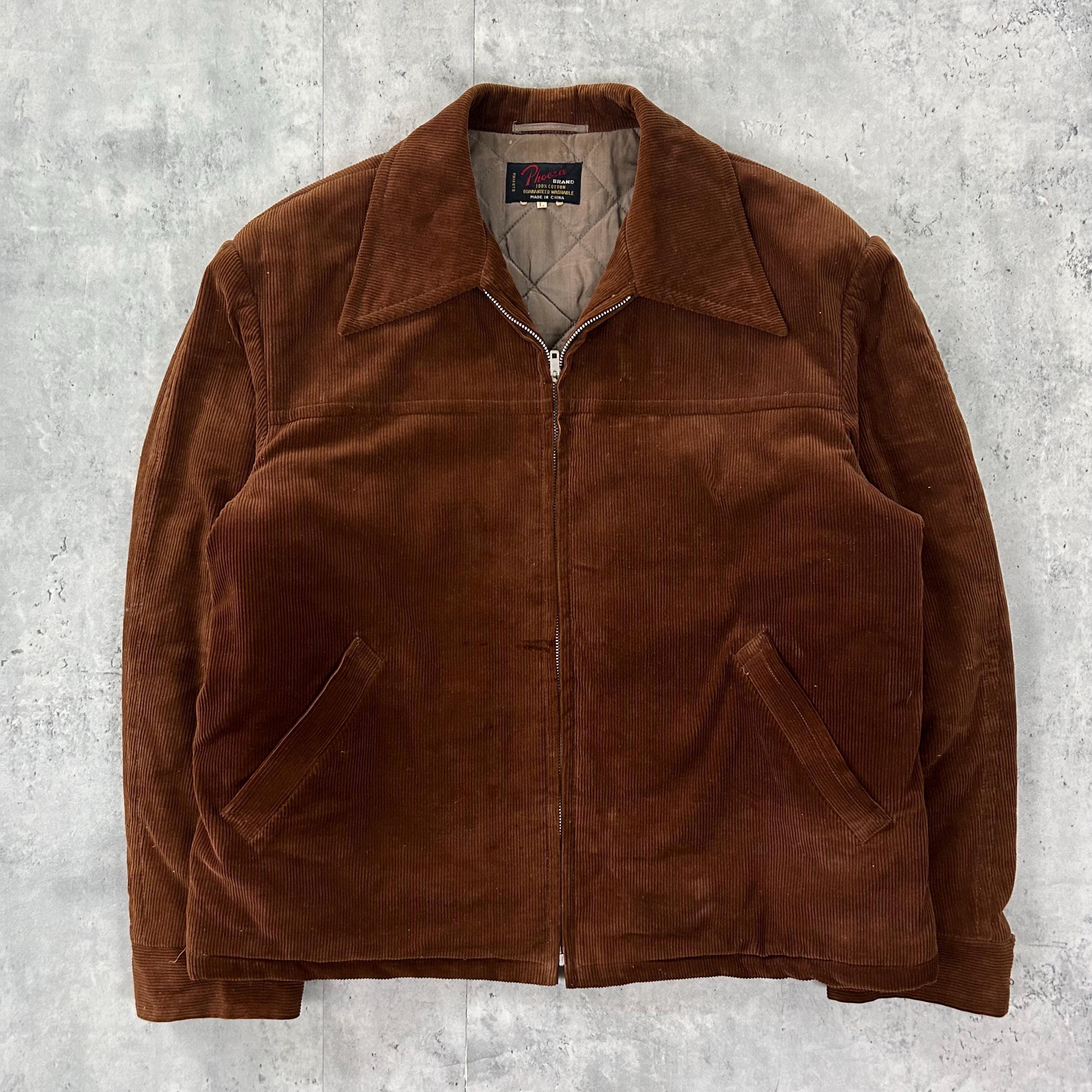 Vintage 70s Corduroy Jacket (L) Brown Quilted Lined Zip up Vintage 70s Corduroy Jacket (L) Brown Quilted Lined Zip up