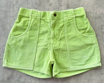 Vintage 80s Ocean Pacific Corduroy Surf Shorts (32) Birght lime green OP